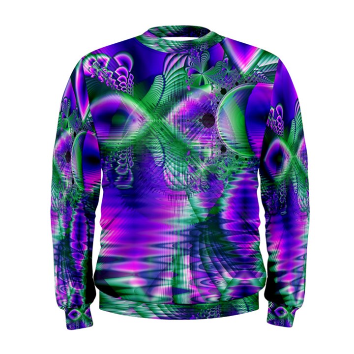 Evening Crystal Primrose, Abstract Night Flowers Men s Sweatshirt