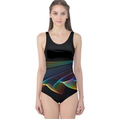  Flowing Fabric Of Rainbow Light, Abstract  One Piece Swimsuit by DianeClancy