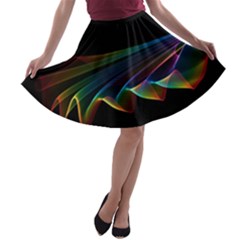  Flowing Fabric Of Rainbow Light, Abstract  A-line Skater Skirt