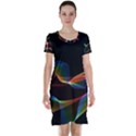 Fluted Cosmic Rafluted Cosmic Rainbow, Abstract Winds Short Sleeve Nightdress View1