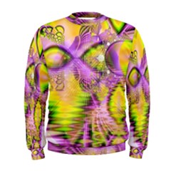 Golden Violet Crystal Heart Of Fire, Abstract Men s Sweatshirt