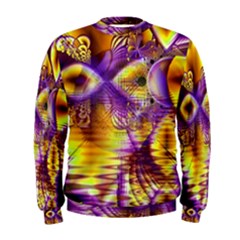 Golden Violet Crystal Palace, Abstract Cosmic Explosion Men s Sweatshirt by DianeClancy