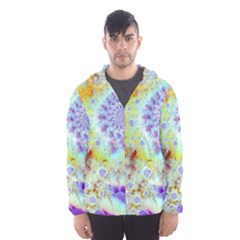 Golden Violet Sea Shells, Abstract Ocean Hooded Wind Breaker (men) by DianeClancy