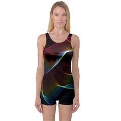 Imagine, Through The Abstract Rainbow Veil One Piece Boyleg Swimsuit