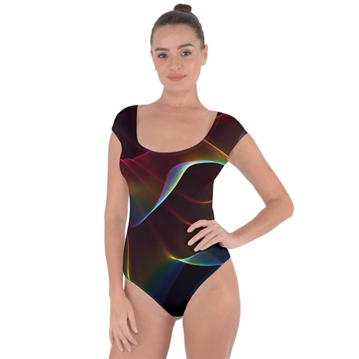 Imagine, Through The Abstract Rainbow Veil Short Sleeve Leotard (Ladies)