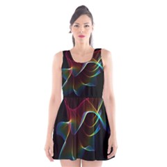 Imagine, Through The Abstract Rainbow Veil Scoop Neck Skater Dress by DianeClancy