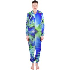 Irish Dream Under Abstract Cobalt Blue Skies Hooded Jumpsuit (ladies)  by DianeClancy