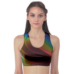 Liquid Rainbow, Abstract Wave Of Cosmic Energy  Sports Bra by DianeClancy