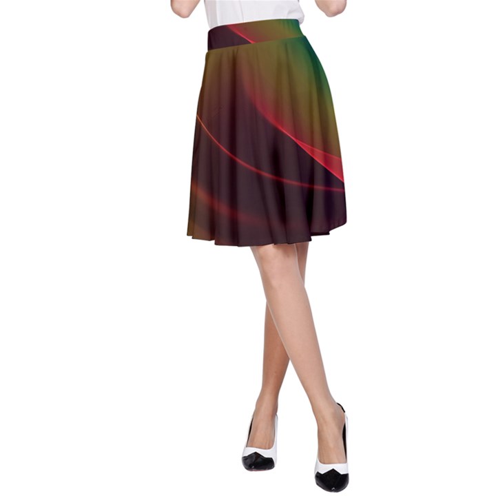 Liquid Rainbow, Abstract Wave Of Cosmic Energy  A-Line Skirt