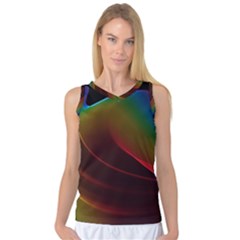 Liquid Rainbow, Abstract Wave Of Cosmic Energy  Women s Basketball Tank Top by DianeClancy