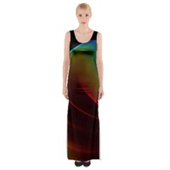 Liquid Rainbow, Abstract Wave Of Cosmic Energy  Maxi Thigh Split Dress