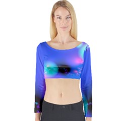 Love In Action, Pink, Purple, Blue Heartbeat 10000x7500 Long Sleeve Crop Top by DianeClancy