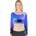 Love In Action, Pink, Purple, Blue Heartbeat 10000x7500 Long Sleeve Crop Top View1