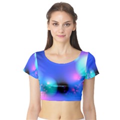 Love In Action, Pink, Purple, Blue Heartbeat 10000x7500 Short Sleeve Crop Top (tight Fit) by DianeClancy