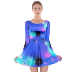 Love In Action, Pink, Purple, Blue Heartbeat 10000x7500 Long Sleeve Skater Dress by DianeClancy