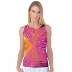 Magenta Boardwalk Carnival, Abstract Ocean Shimmer Women s Basketball Tank Top