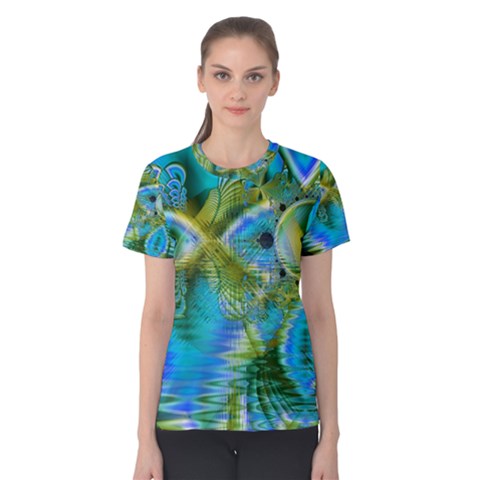 Mystical Spring, Abstract Crystal Renewal Women s Cotton Tee by DianeClancy