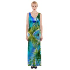 Mystical Spring, Abstract Crystal Renewal Maxi Thigh Split Dress by DianeClancy