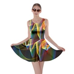 Northern Lights, Abstract Rainbow Aurora Skater Dress by DianeClancy