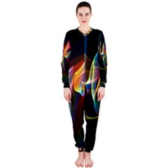 Northern Lights, Abstract Rainbow Aurora Onepiece Jumpsuit (ladies)  by DianeClancy