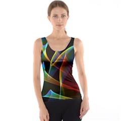 Peacock Symphony, Abstract Rainbow Music Tank Top by DianeClancy