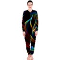 Peacock Symphony, Abstract Rainbow Music OnePiece Jumpsuit (Ladies)  View1