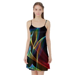 Peacock Symphony, Abstract Rainbow Music Satin Night Slip