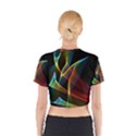 Peacock Symphony, Abstract Rainbow Music Cotton Crop Top View2