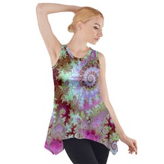 Raspberry Lime Delighraspberry Lime Delight, Abstract Ferris Wheel Side Drop Tank Tunic