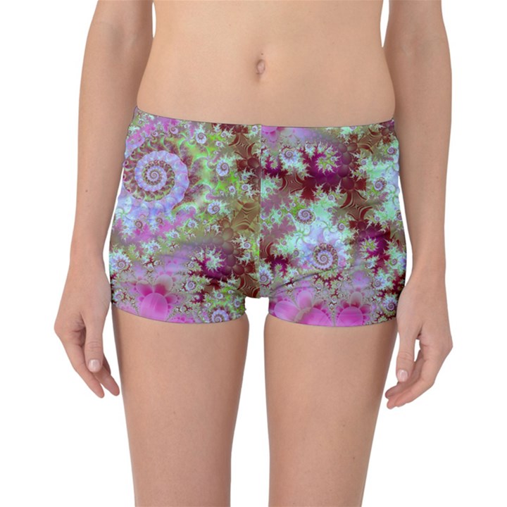 Raspberry Lime Delighraspberry Lime Delight, Abstract Ferris Wheel Reversible Boyleg Bikini Bottoms