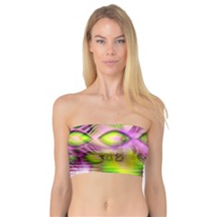 Raspberry Lime Mystical Magical Lake, Abstract  Bandeau Top