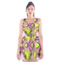 Raspberry Lime Mystical Magical Lake, Abstract  Scoop Neck Skater Dress View1