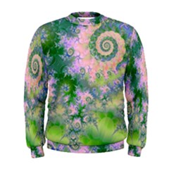 Rose Apple Green Dreams, Abstract Water Garden Men s Sweatshirt