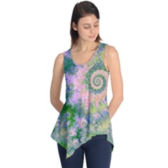 Rose Apple Green Dreams, Abstract Water Garden Sleeveless Tunic