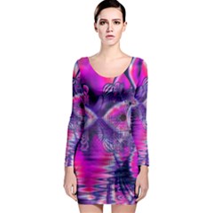 Rose Crystal Palace, Abstract Love Dream  Long Sleeve Bodycon Dress by DianeClancy