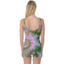 Rose Forest Green, Abstract Swirl Dance One Piece Boyleg Swimsuit View2