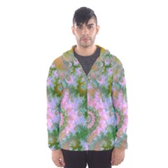 Rose Forest Green, Abstract Swirl Dance Hooded Wind Breaker (men) by DianeClancy