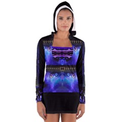 Purple Peace Women s Long Sleeve Hooded T-shirt