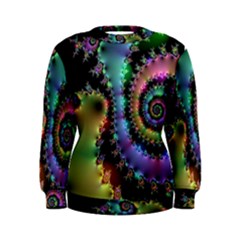 Satin Rainbow, Spiral Curves Through The Cosmos Women s Sweatshirt by DianeClancy