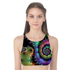 Satin Rainbow, Spiral Curves Through The Cosmos Tank Bikini Top by DianeClancy