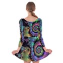 Satin Rainbow, Spiral Curves Through the Cosmos Long Sleeve Velvet Skater Dress View2