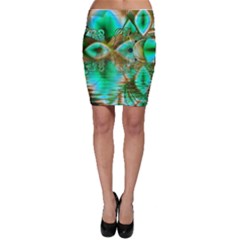 Spring Leaves, Abstract Crystal Flower Garden Bodycon Skirts