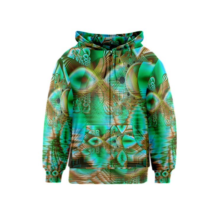 Spring Leaves, Abstract Crystal Flower Garden Kids  Zipper Hoodie