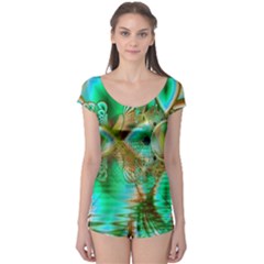 Spring Leaves, Abstract Crystal Flower Garden Boyleg Leotard (ladies) by DianeClancy