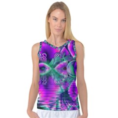  Teal Violet Crystal Palace, Abstract Cosmic Heart Women s Basketball Tank Top by DianeClancy