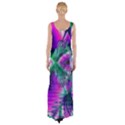  Teal Violet Crystal Palace, Abstract Cosmic Heart Maxi Thigh Split Dress View2