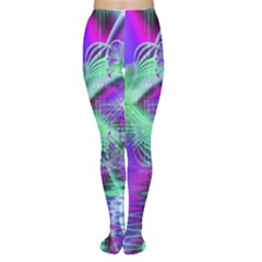 Violet Peacock Feathers, Abstract Crystal Mint Green Women s Tights by DianeClancy