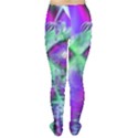 Violet Peacock Feathers, Abstract Crystal Mint Green Women s Tights View2