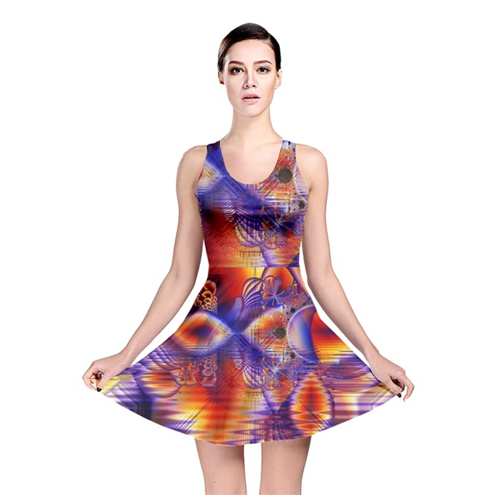 Winter Crystal Palace, Abstract Cosmic Dream (lake 12 15 13) 9900x7400 Smaller Reversible Skater Dress