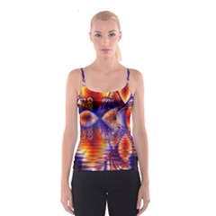 Winter Crystal Palace, Abstract Cosmic Dream (lake 12 15 13) 9900x7400 Smaller Spaghetti Strap Top by DianeClancy